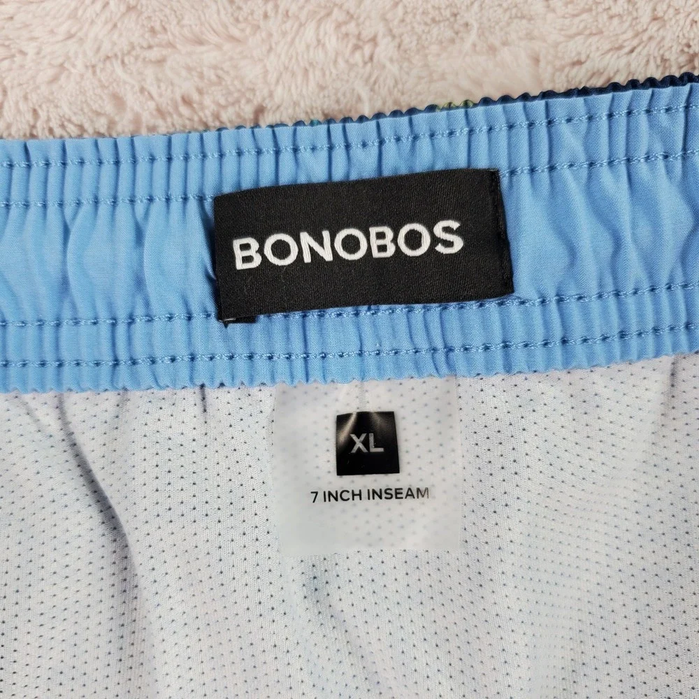 Bonobos Mens Pineapple Print Swim Trunks Dark Blue 7 Inch Inseam XL BOE26110CO